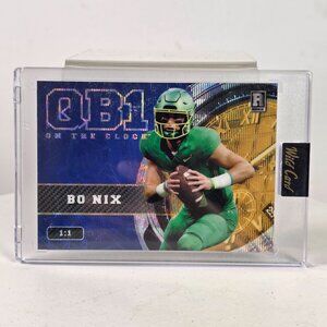 Bo Nix Wild Card QB1 On The Clock Rookie Card 1/1 Rare Encased 2023 Collectible